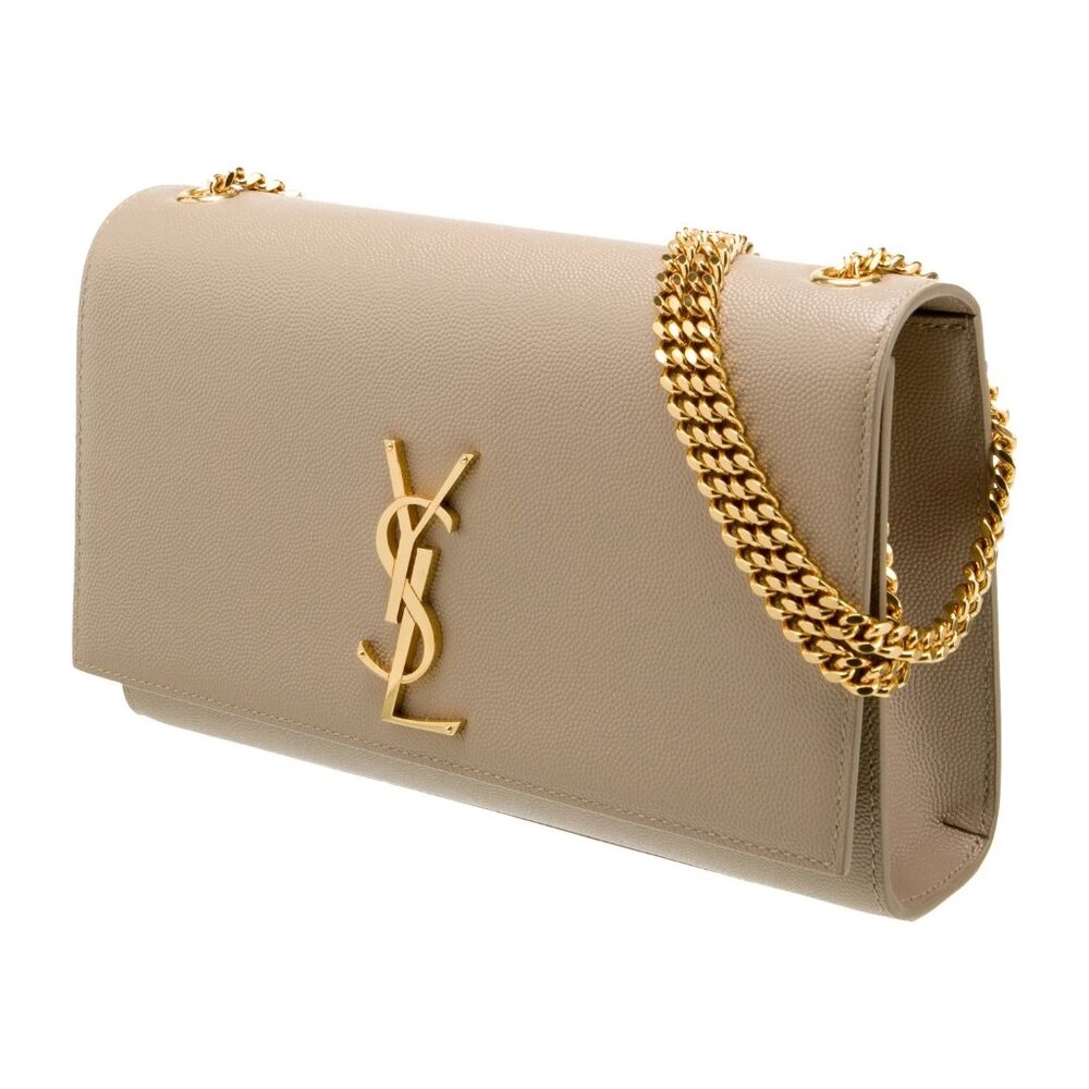 SOLD ON ANOTHER PLATFORM YSL Medium Kate Leather Shoulder Bag Dark Beige